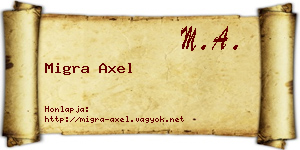 Migra Axel névjegykártya